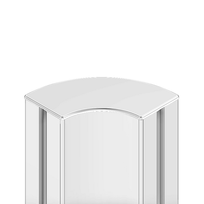 60-190-2 MODULAR SOLUTIONS 90MM X 90MM ROUND CORNER LIGHT GRAY END CAP
